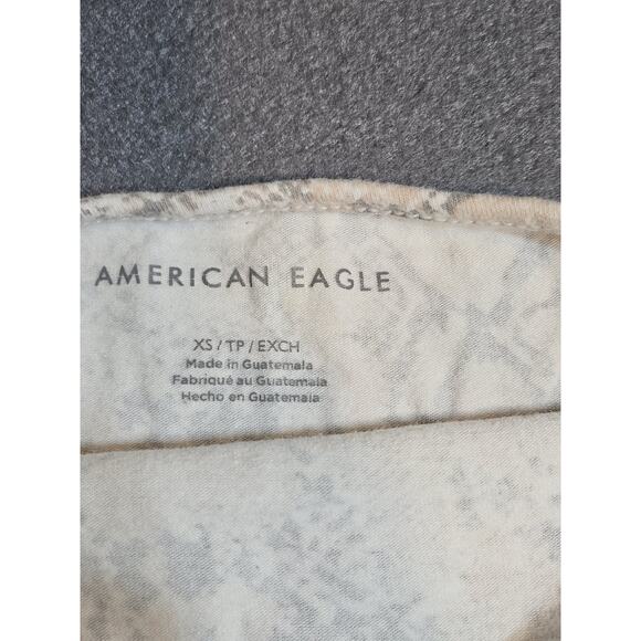 AMERICAN EAGLE HALTER TOP EXTRA SMALL GRAY PINK WHITE SNAKE SKIN PRINTED TANK - Picture 3 of 7